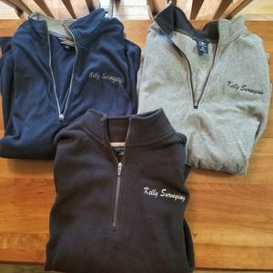 Men's Lot of 3 Lands End 3/4 zip fleece